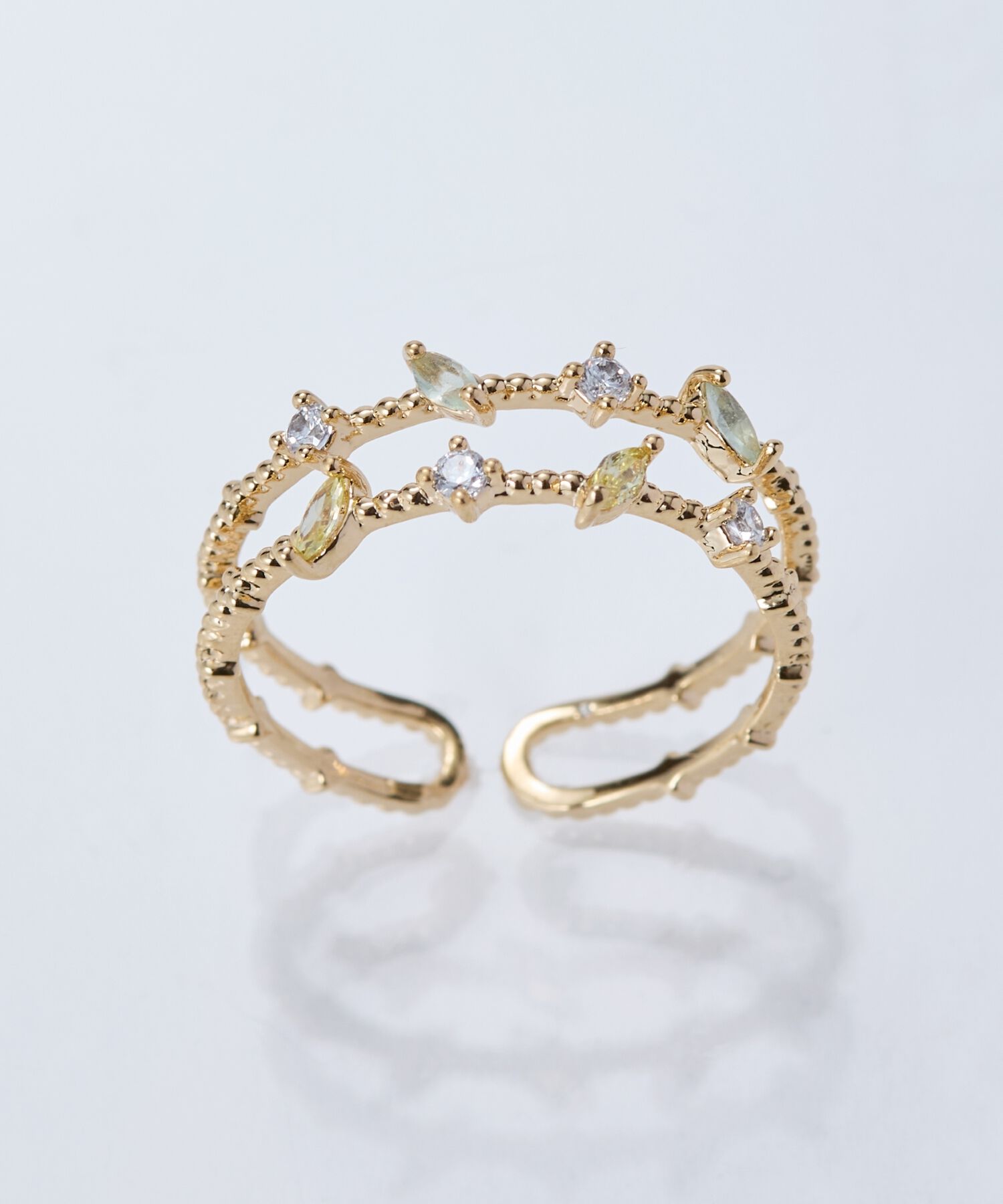 Phoebe「ハーモニーカラーダブルラインリング」|リング|