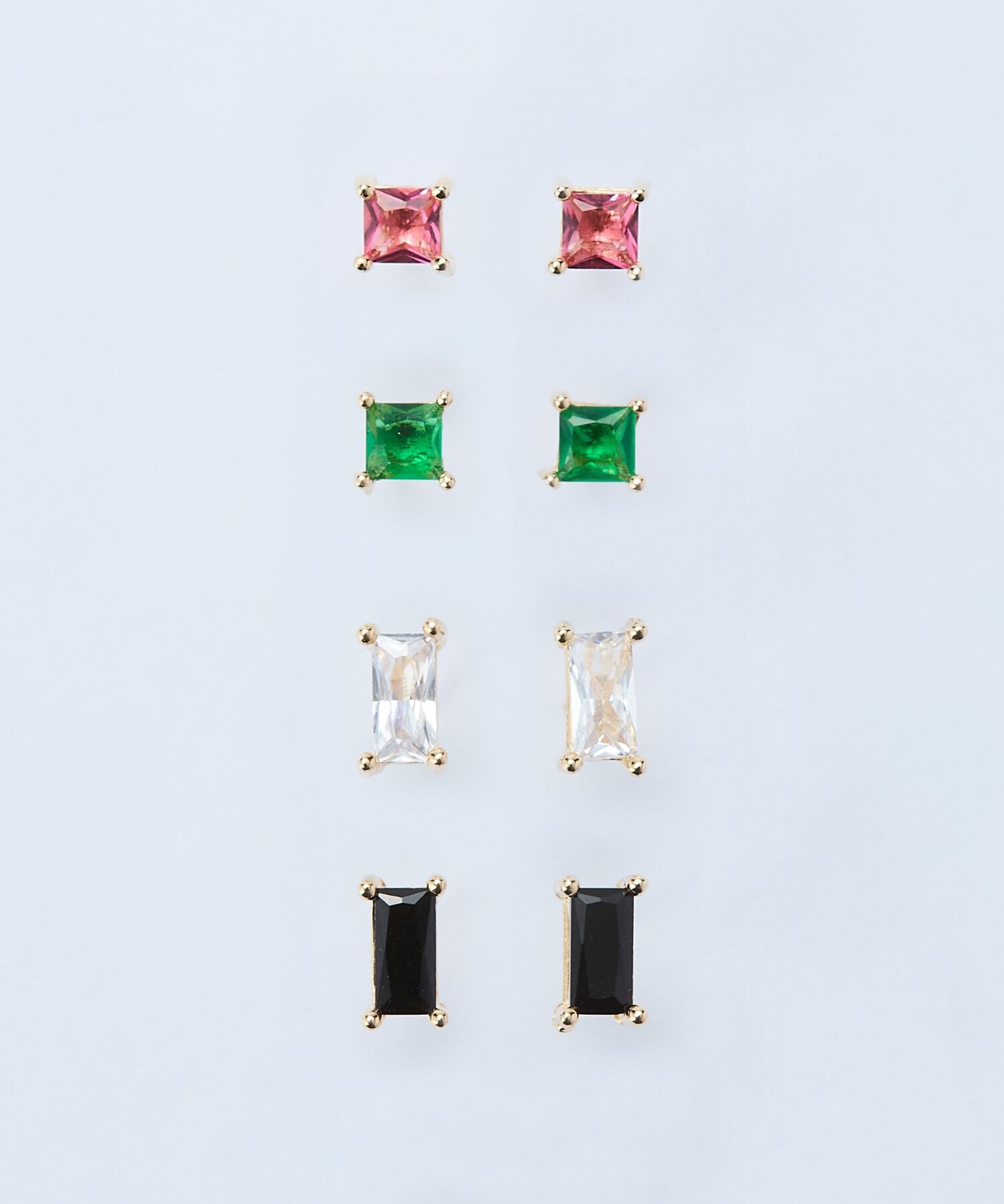 Phoebe「シャインフレームスクエアピアス　レッド」|ピアス|