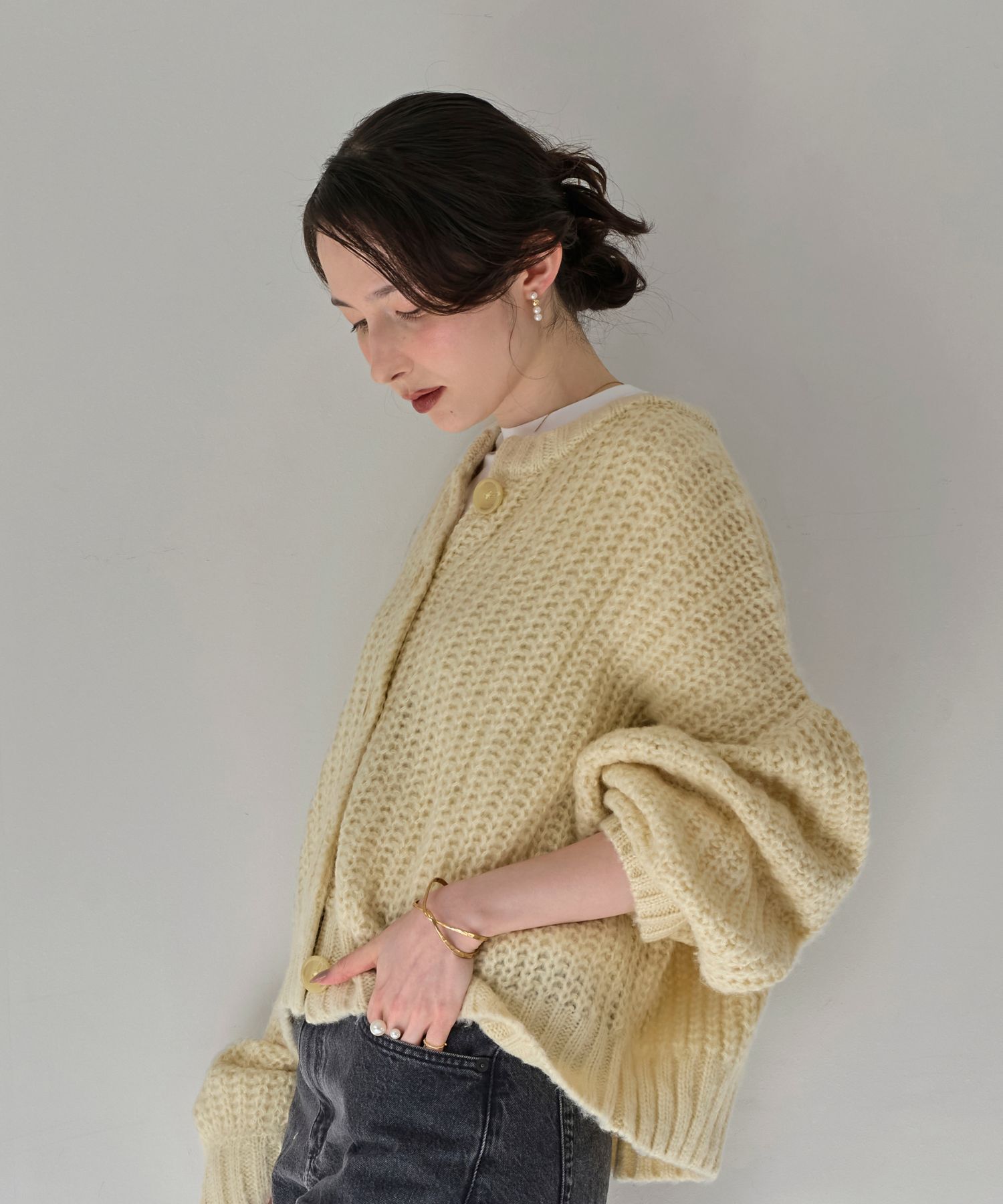 Phoebe「【金属アレルギー対応】ミックスドットピアス　ゴールド/ニッケルフリー/パール」|ピアス|