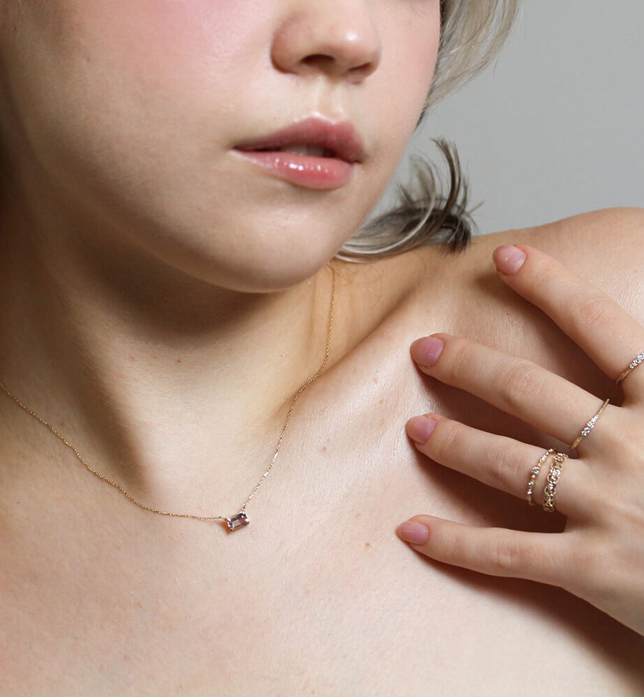  「カラーストーン ネックレス | K10YG」|ネックレス|