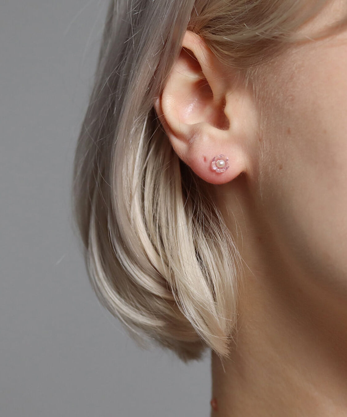  「パール / ピンクアメジスト ピアス | K10YG」|ピアス|