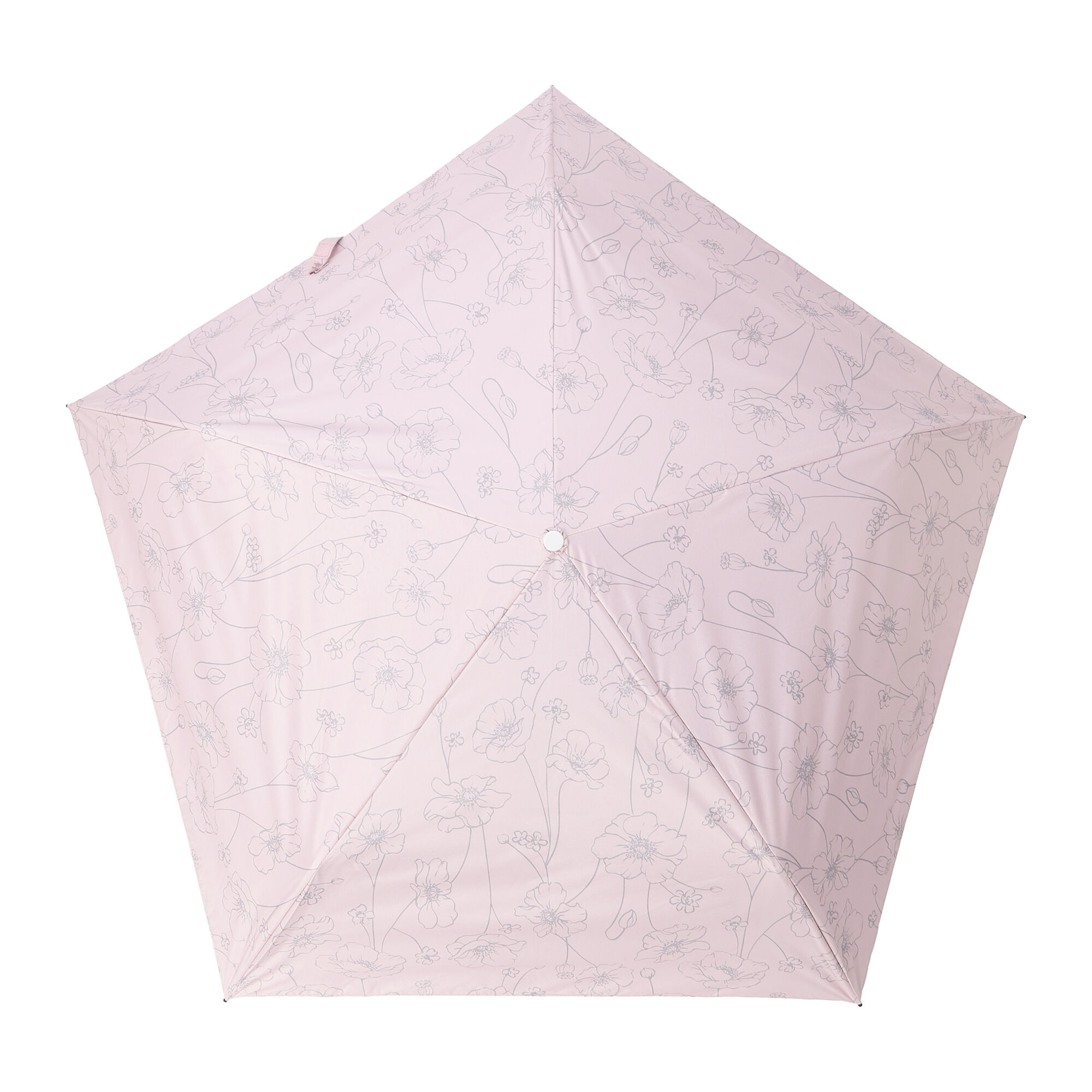  「ラインフラワー軽量／アンブレラ／ショート」|傘|ピンク
