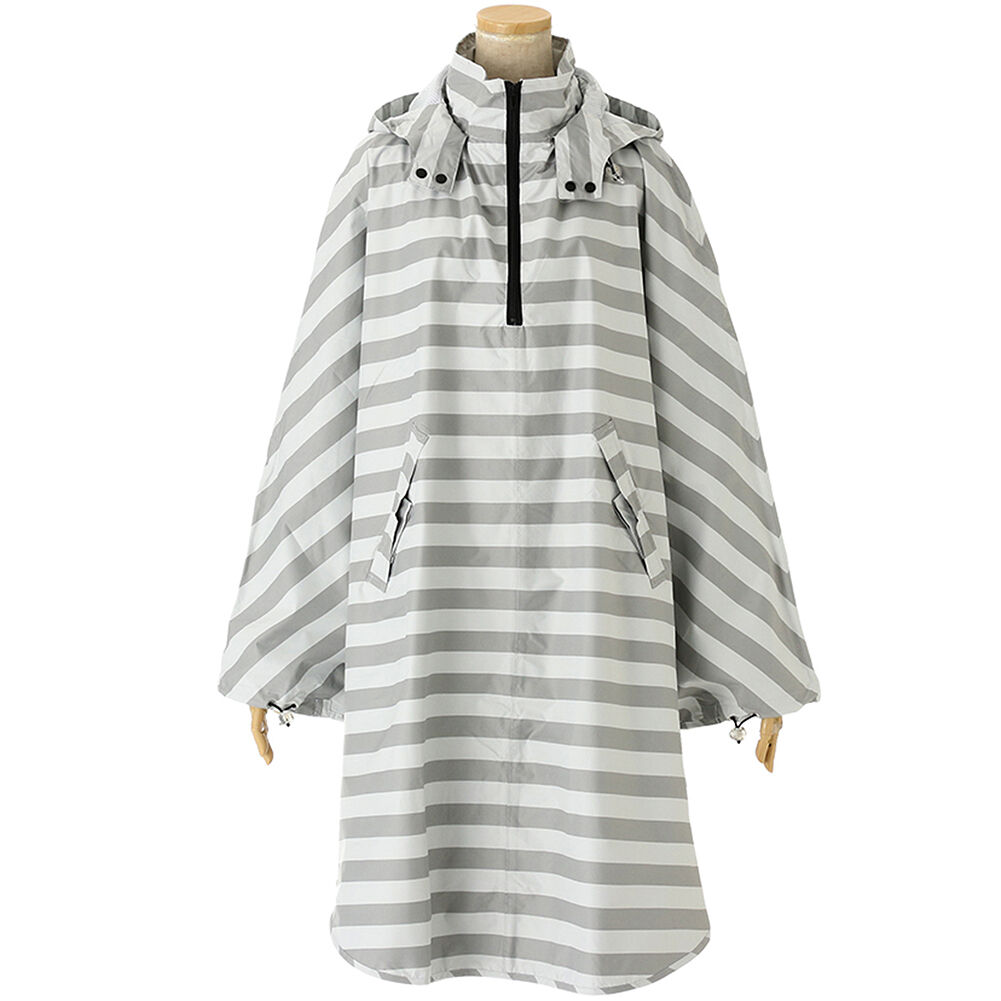 BACKYARD FAMILY「レインポンチョ レディース おしゃれ 通販 メンズ 自転車 レイングッズ シティサイクル かわいい」|レインコート|グレー1