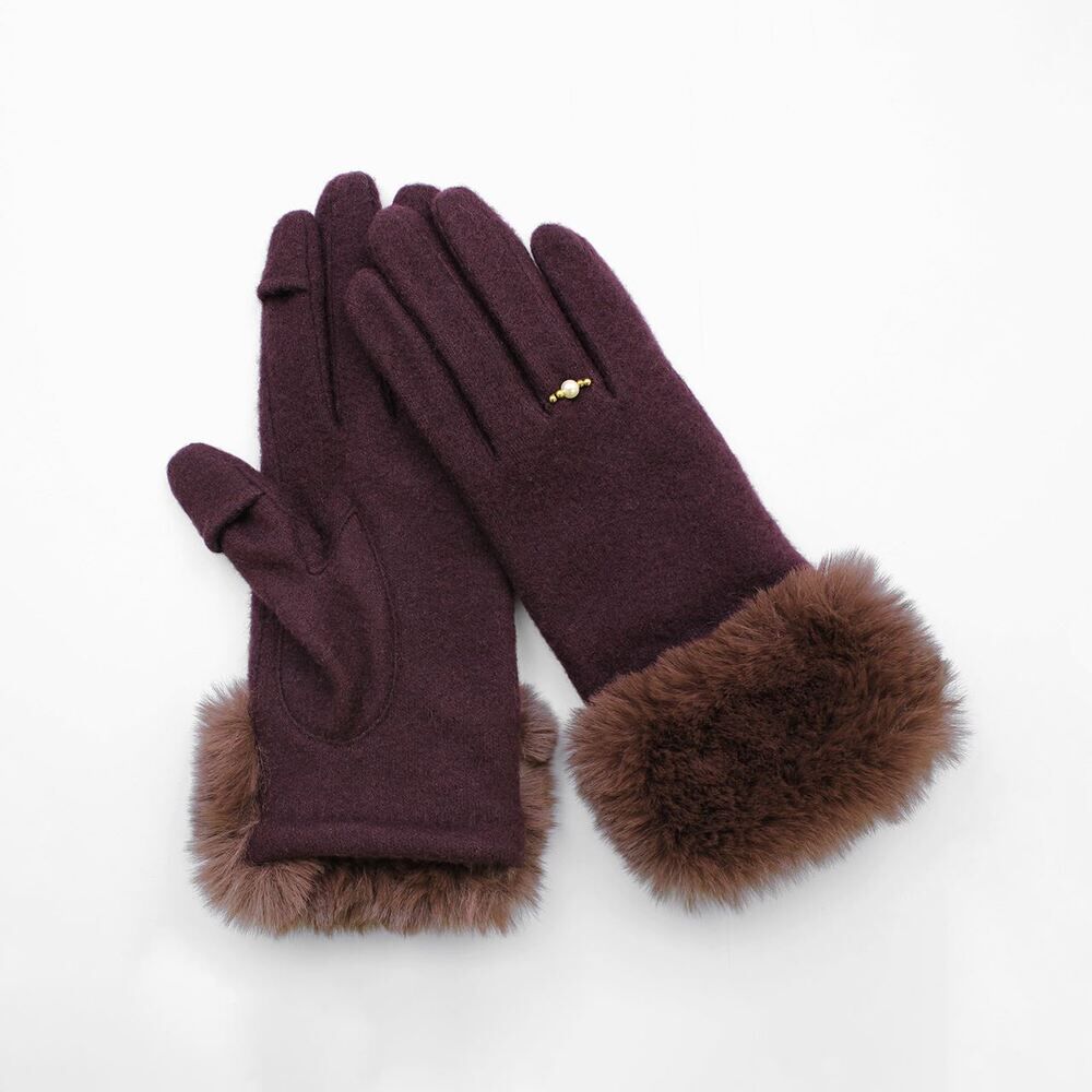 BACKYARD FAMILY「クロダ 手袋 レディース 通販 グローブ 手ぶくろ 暖かい かわいい スマートフォン対応 スマホ」|手袋|レッド1