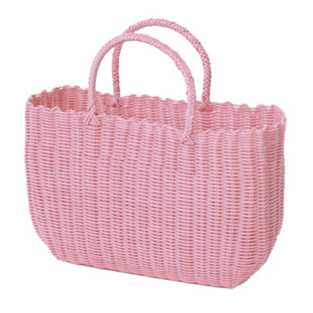 BACKYARD FAMILY「かごバッグ カゴバッグ レジャーバッグ 大容量 通販 ランチバッグ ランチバック レジャーバック」|かごバッグ|ピンク2