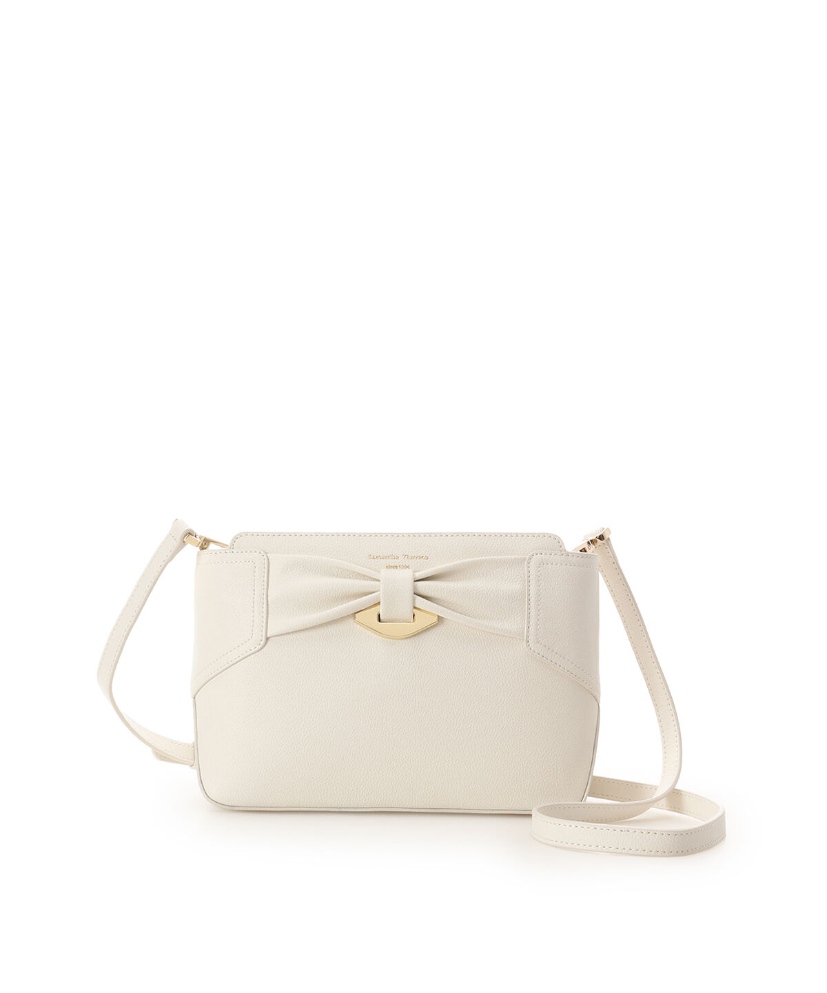 Samantha Thavasa「リボンモチーフ スプリットレザーショルダーバッグ」|ショルダー・メッセンジャー|オフホワイト
