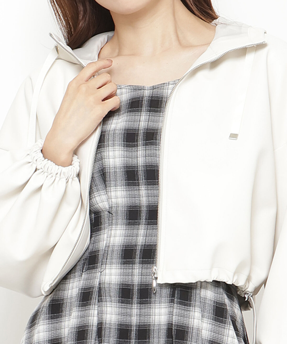 アンドクチュール「フェイクレザークロップドマンパ」|アウトドア|