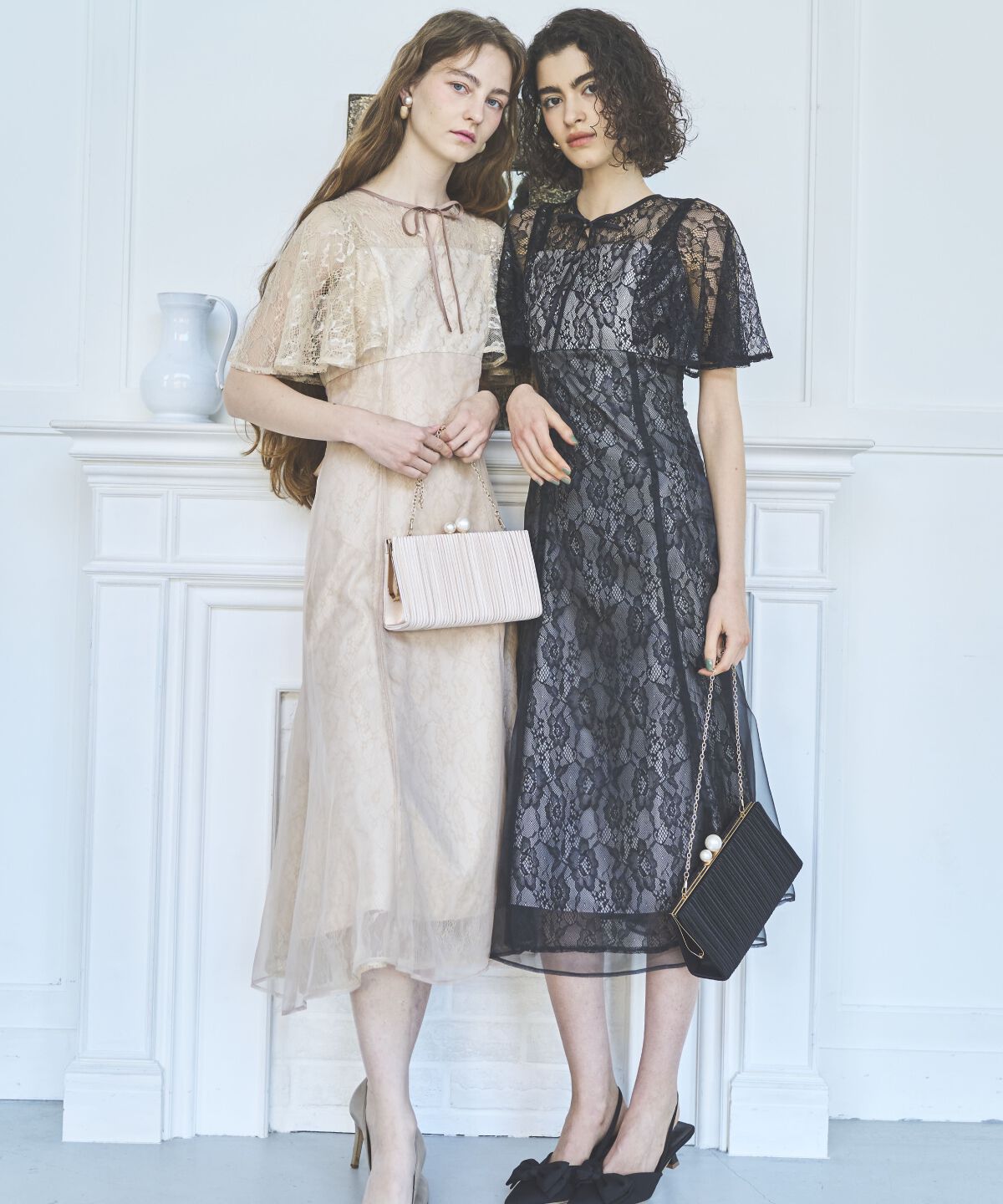 アンドクチュール「レースオーバーオーガンレイヤードレス」|ドレス|