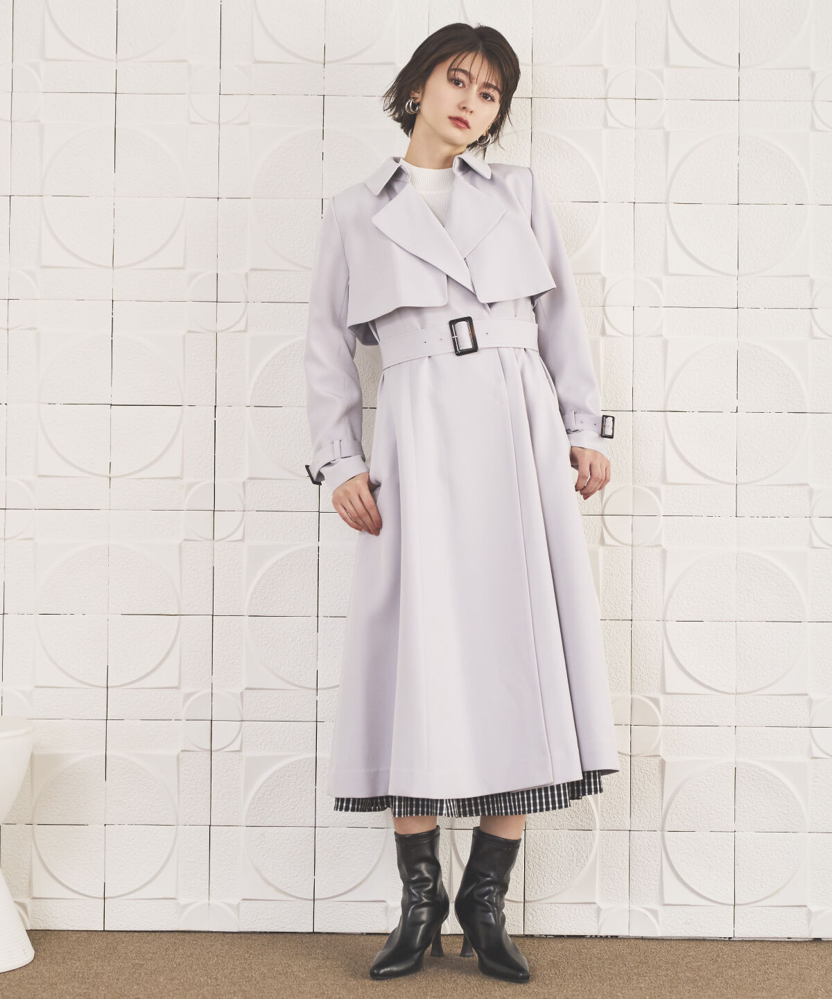 アンドクチュール「ミニマルムードトレンチコート」|トレンチコート|