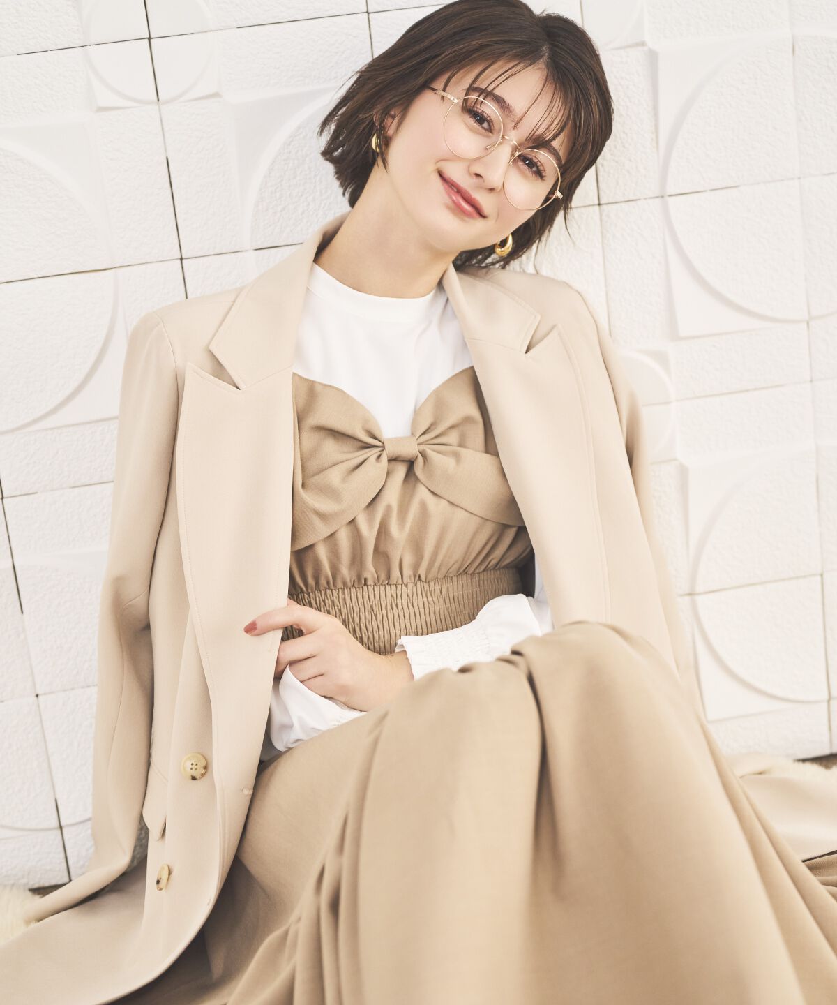 アンドクチュール「ダブルブレストオーバージャコット」|テーラードジャケット|