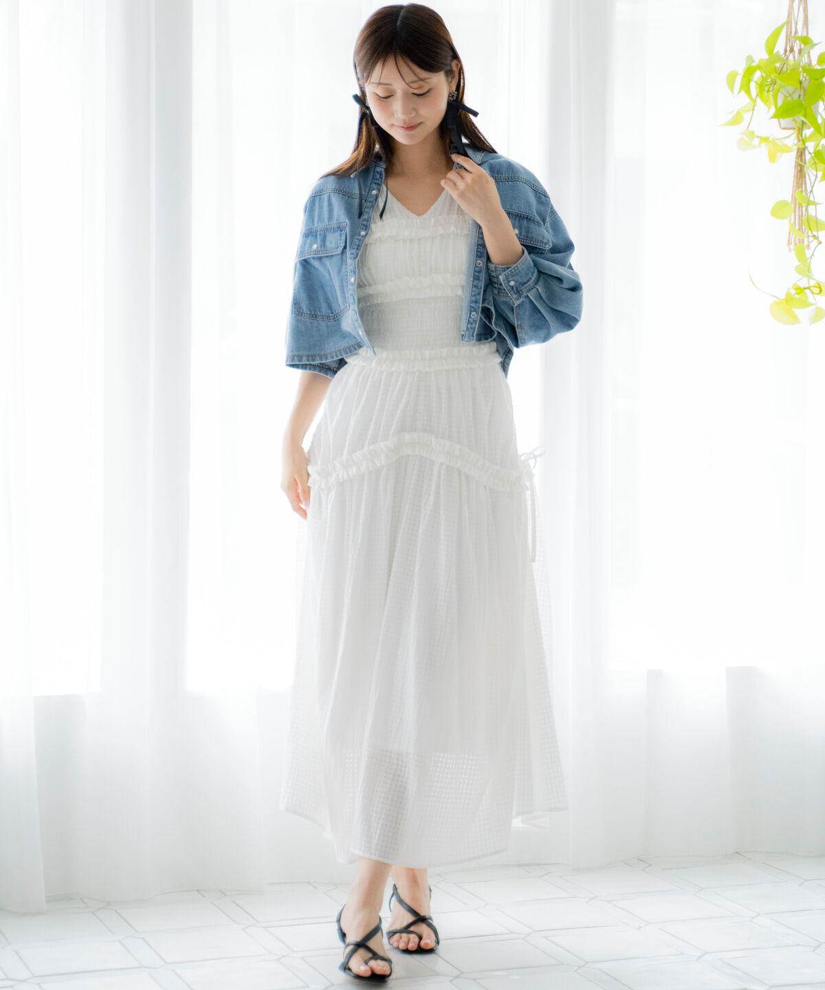 アンドクチュール「ライトデニムシャツジャケット」|デニムジャケット|