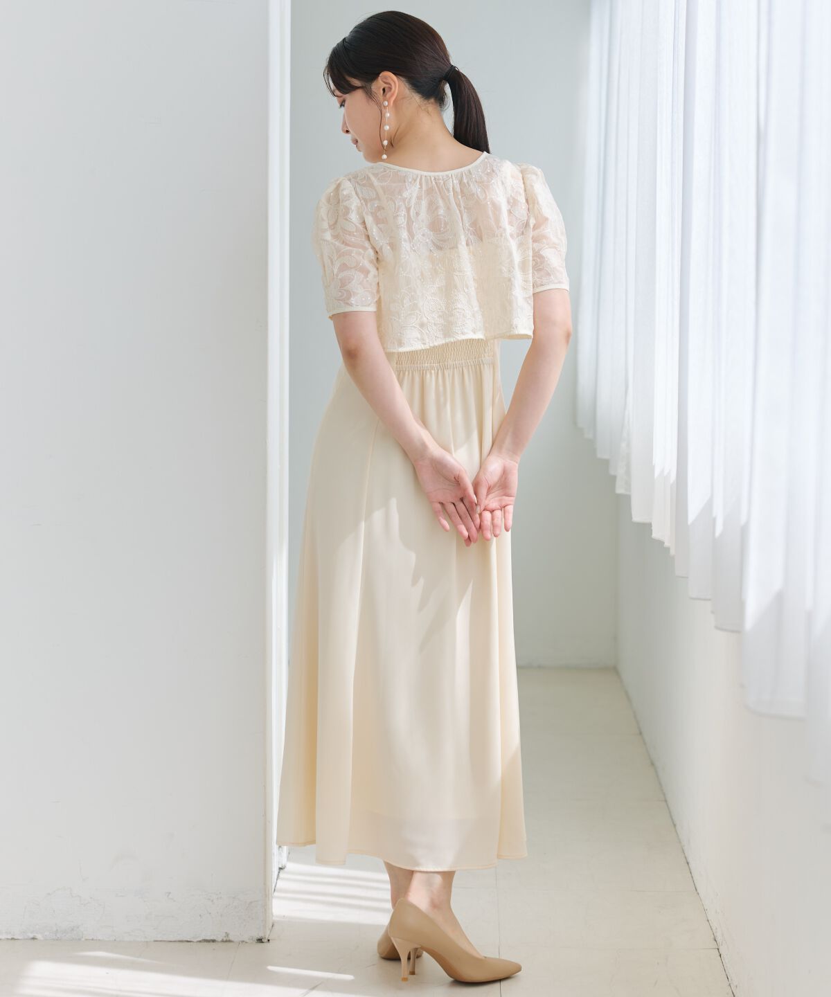 アンドクチュール「2WAYレースケープドレス」|ドレス|