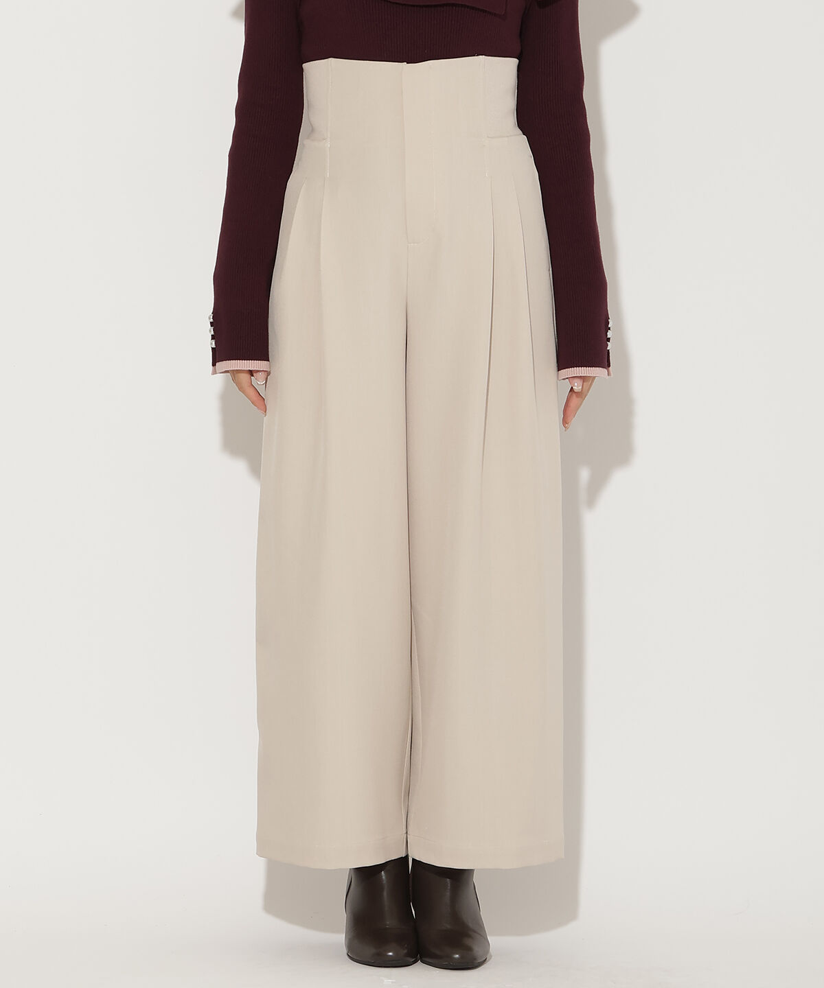 アンドクチュール「ウエストリブワイドパンツ」|その他|