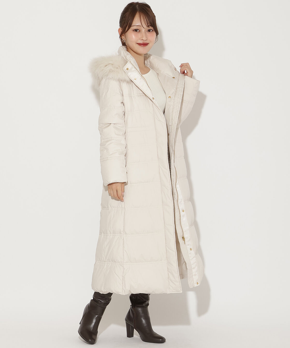 アンドクチュール「FOXファー付きスーパーロングダウン」|ダウン|