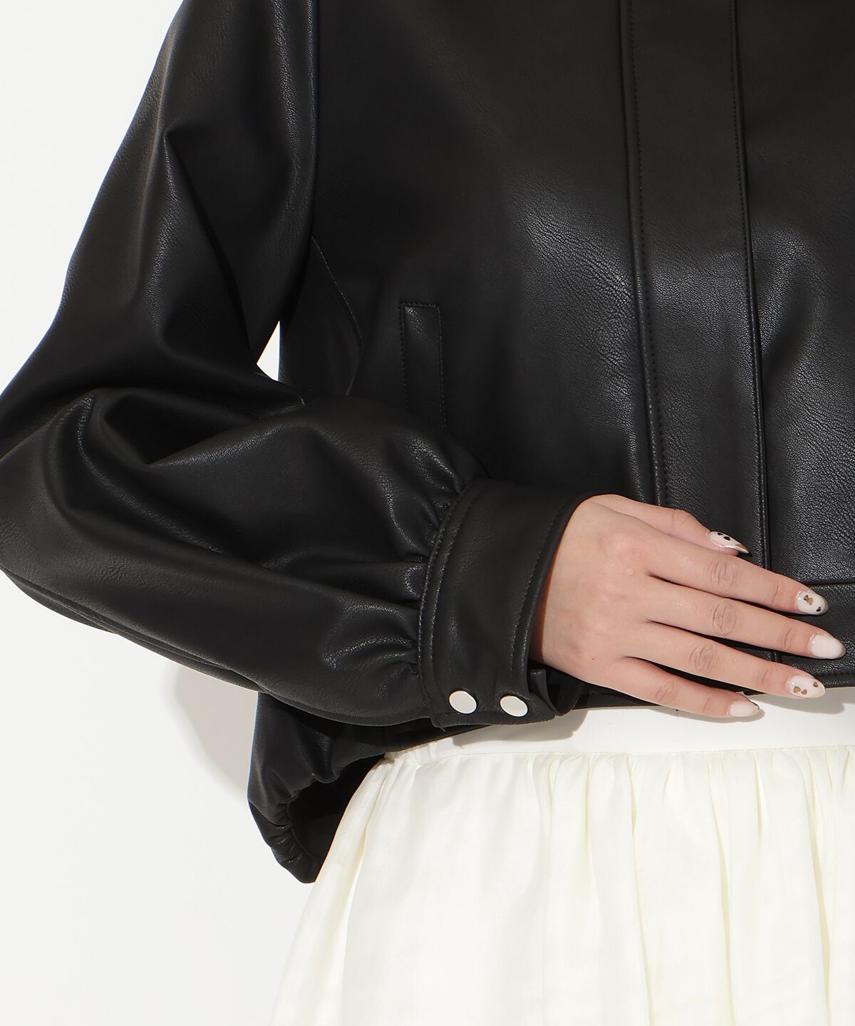 アンドクチュール「フェイクレザーブルゾン」|ブルゾン・スタジャン|