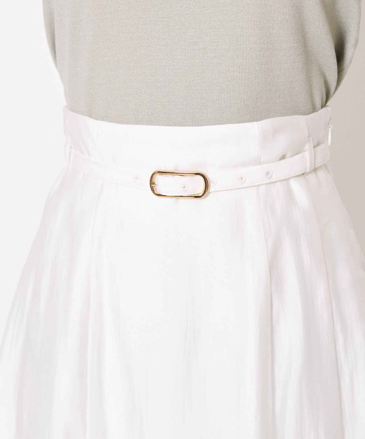 アンドクチュール「ベルト付きシアーフレアスカート」|フレア|