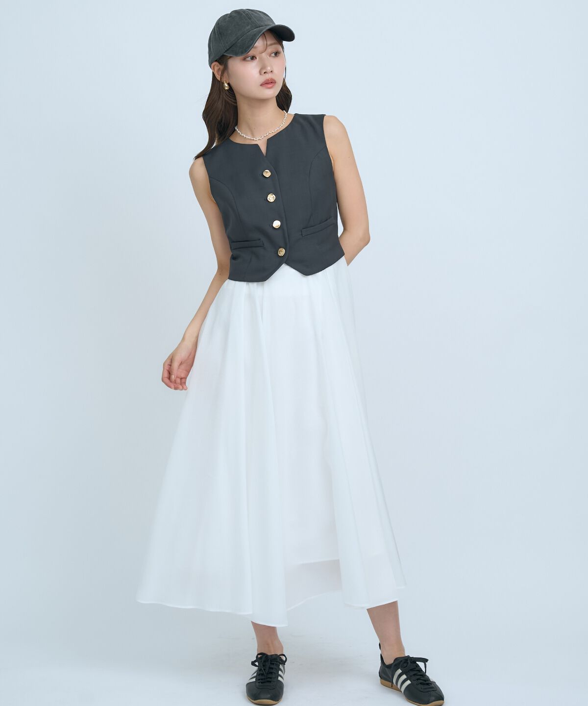 アンドクチュール「ショートジレレイヤードワンピース」|ワンピース|