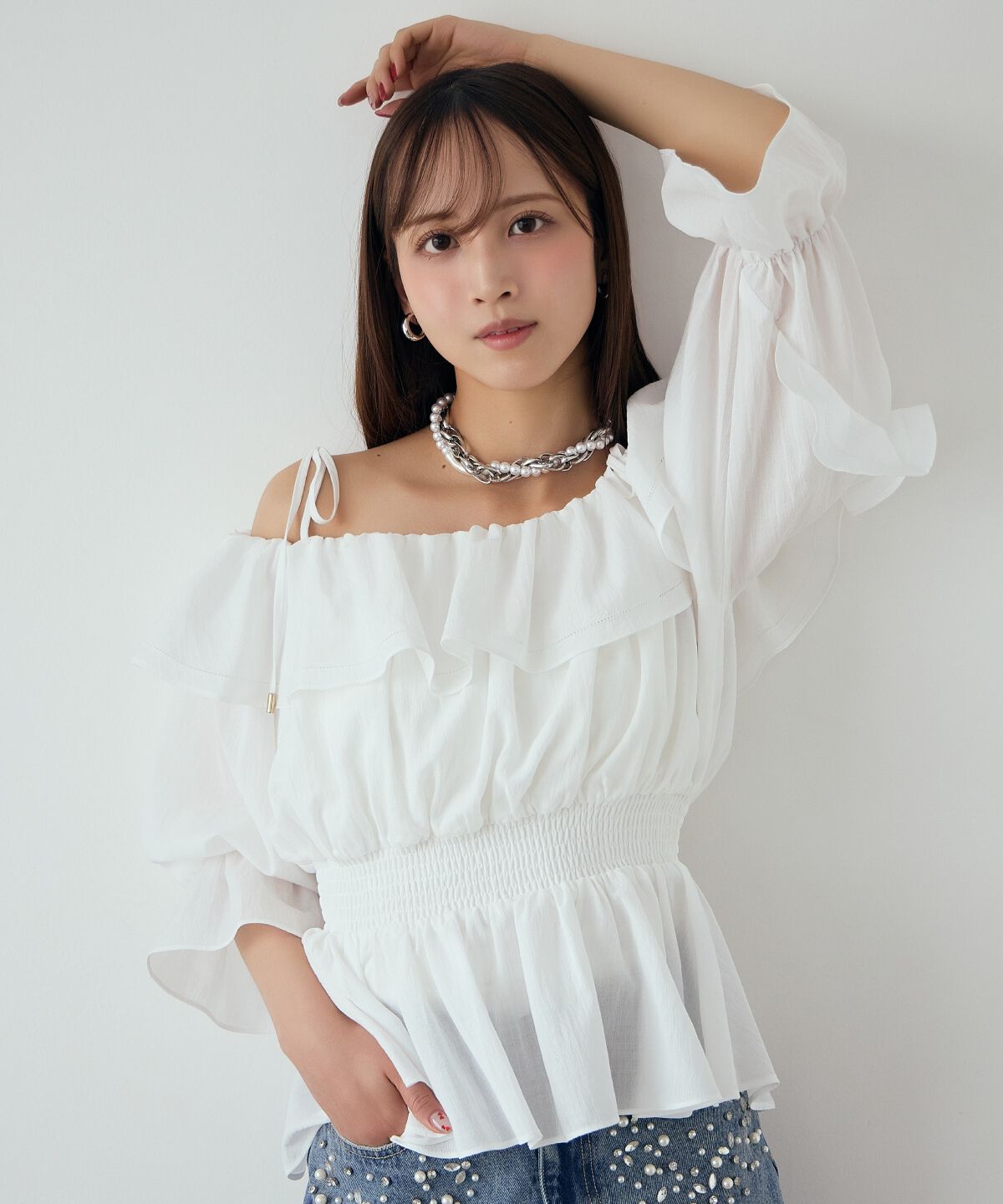 アンドクチュール「オフショルフリルブラウス」|シャツ・ブラウス|