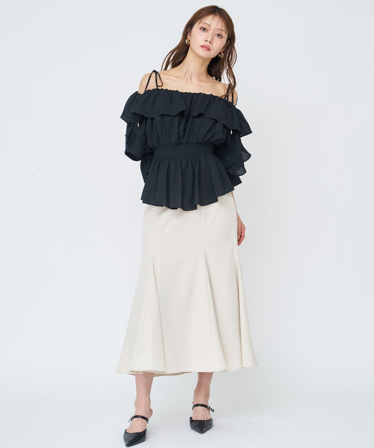 アンドクチュール「オフショルフリルブラウス」|シャツ・ブラウス|