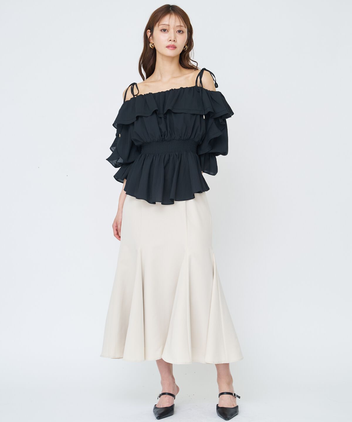 アンドクチュール「オフショルフリルブラウス」|シャツ・ブラウス|