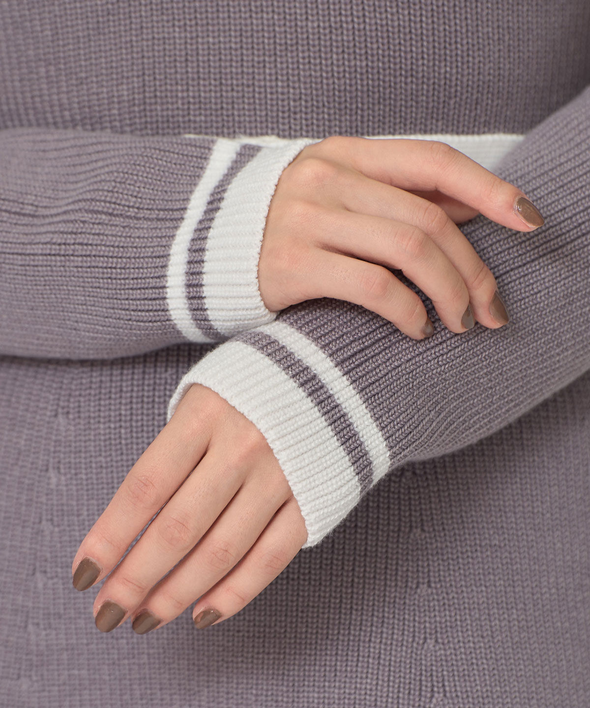 REDYAZEL「バイカラーポロニットロングスリーブミニワンピース」|ワンピース|