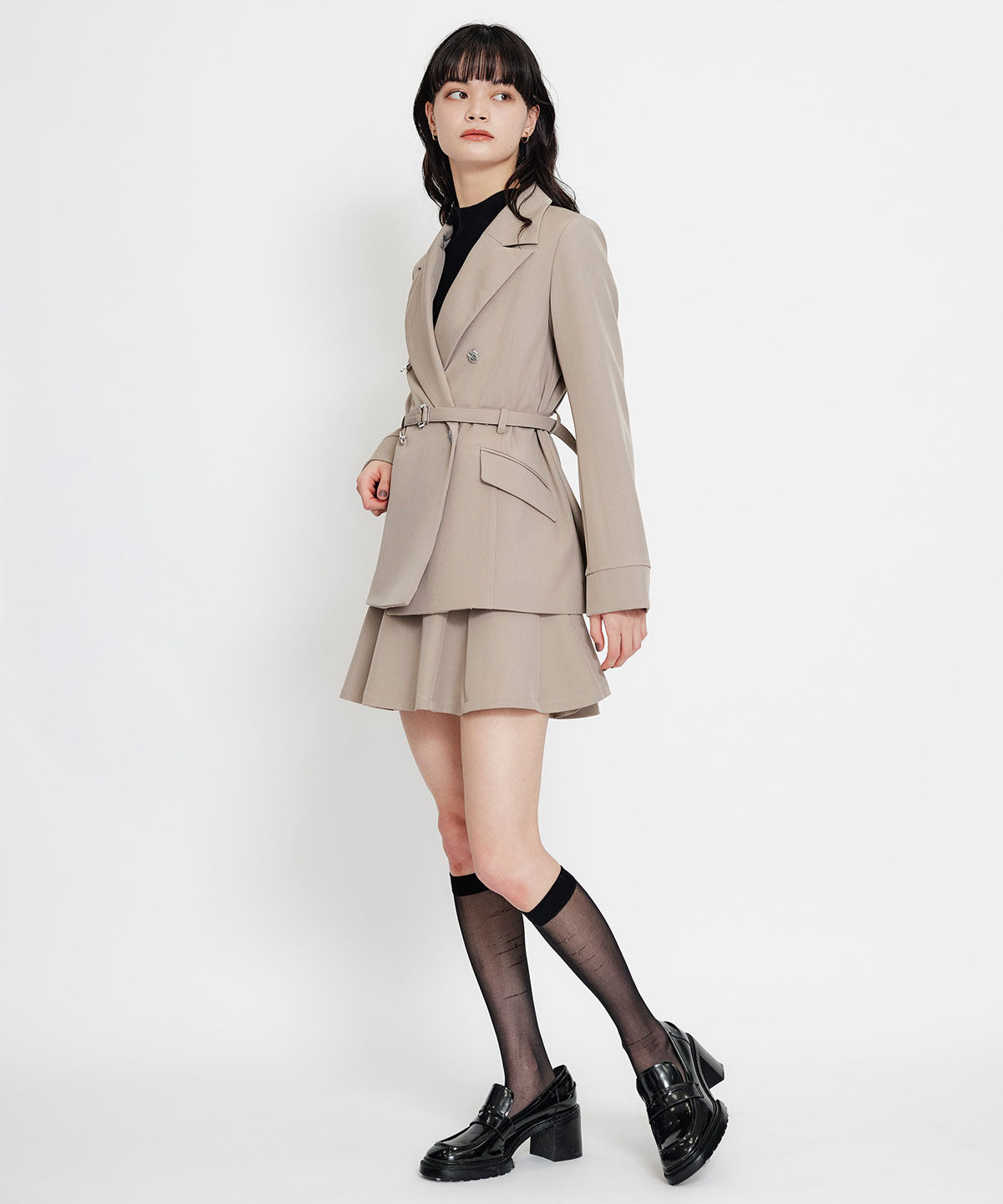 REDYAZEL「ベルトチューリップミニスカート」|フレア|