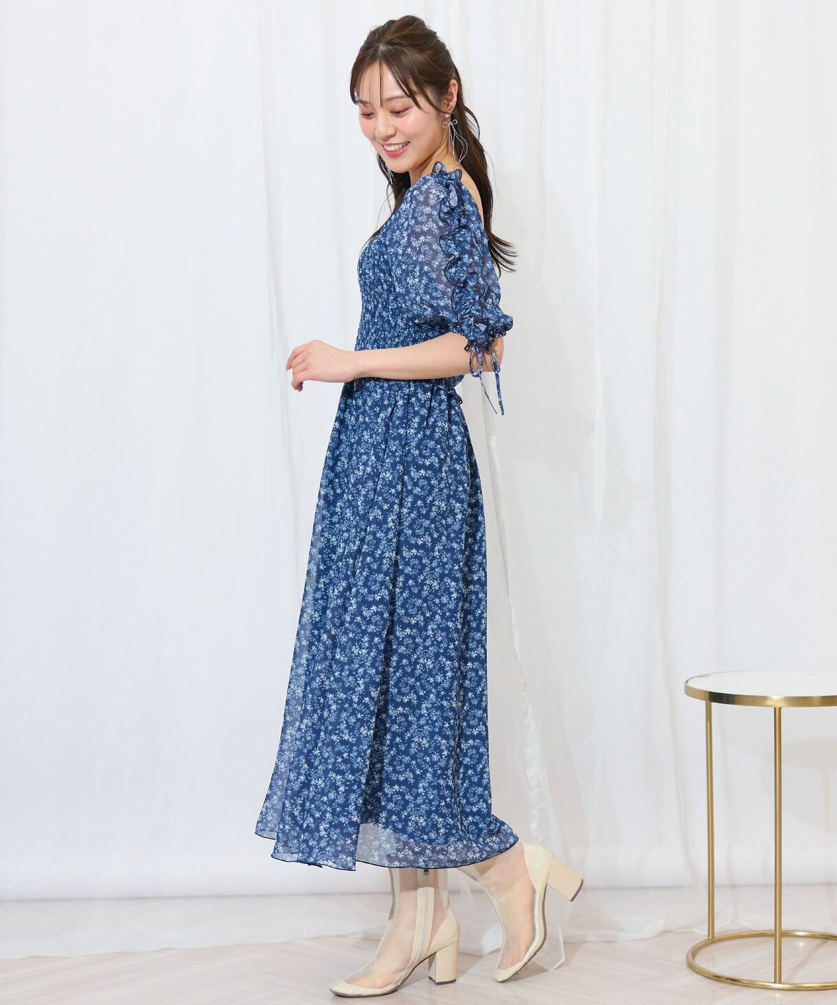 WILLSELECTION「ミニフラワーシャーリングワンピース」|ワンピース|