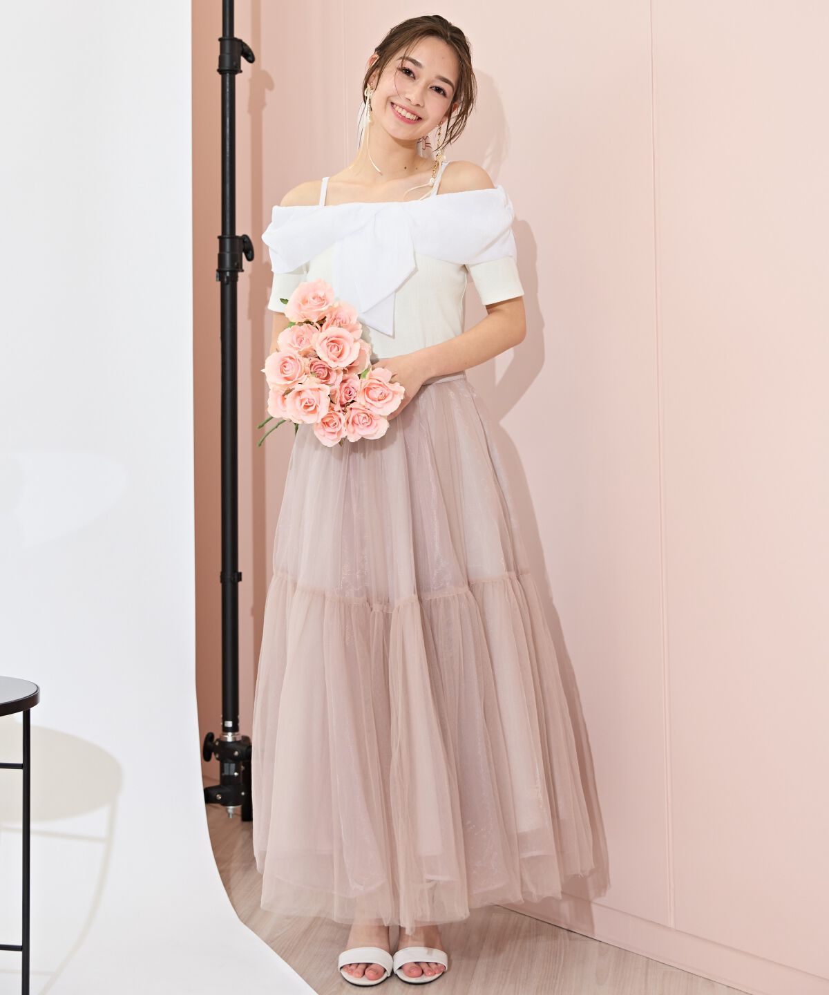 WILLSELECTION「ニュアンスカラーチュールティアードスカート」|フレア|