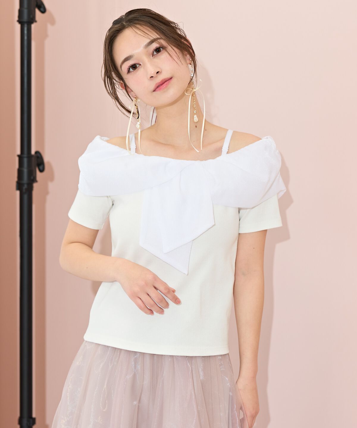 WILLSELECTION「ツイストリボンオフショルトップス」|Tシャツ・カットソー|