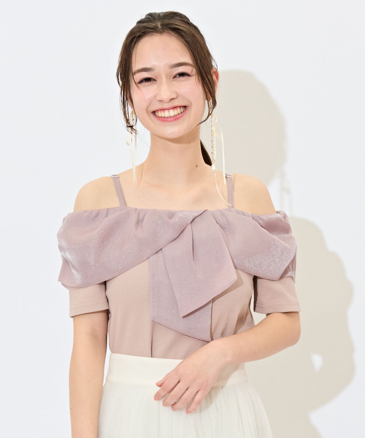 WILLSELECTION「ツイストリボンオフショルトップス」|Tシャツ・カットソー|