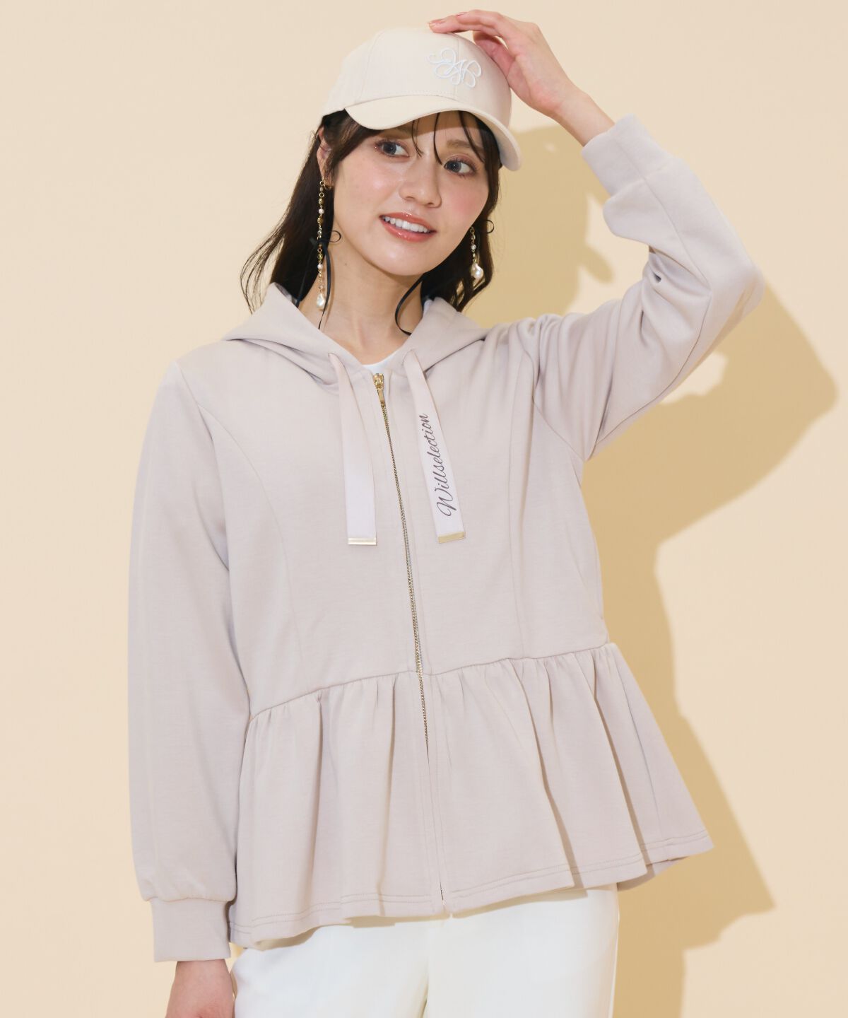 WILLSELECTION「ペプラムパーカー」|パーカー|ピンク