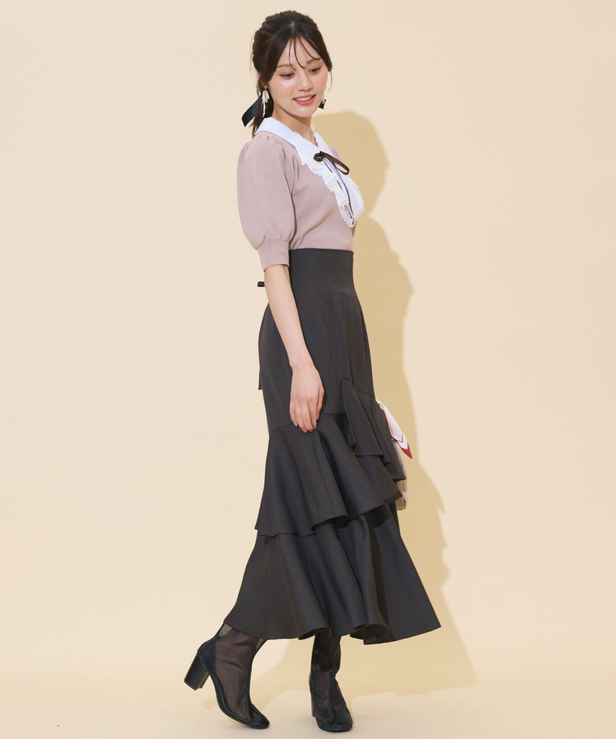 WILLSELECTION「レースラッフルプルオーバー」|ニット・セーター|