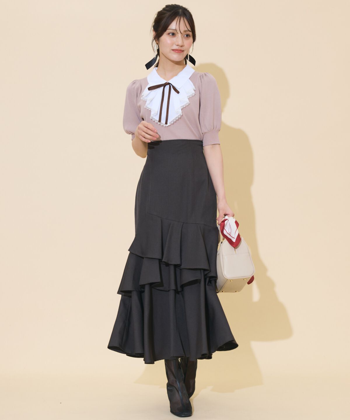 WILLSELECTION「レースラッフルプルオーバー」|ニット・セーター|