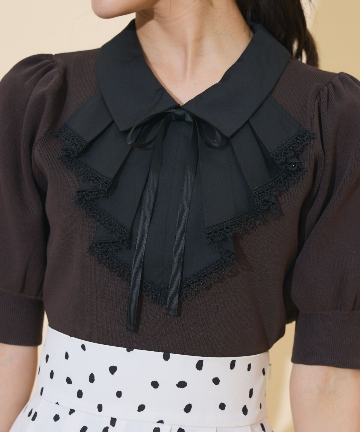 WILLSELECTION「レースラッフルプルオーバー」|ニット・セーター|