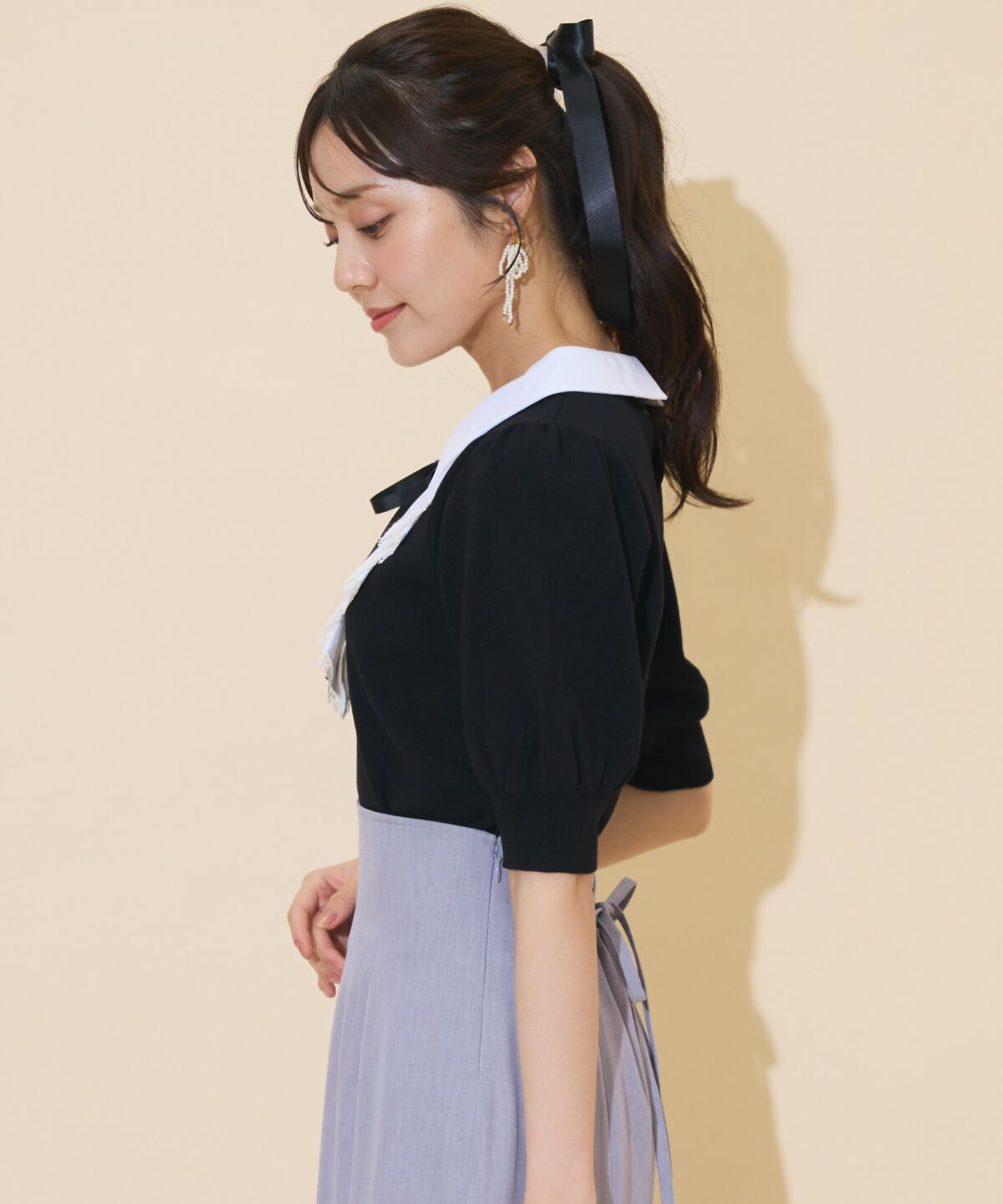 WILLSELECTION「レースラッフルプルオーバー」|ニット・セーター|