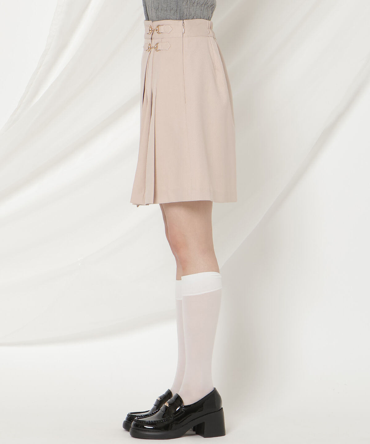 WILLSELECTION「ビットデザインプリーツミニスカパン」|フレア|