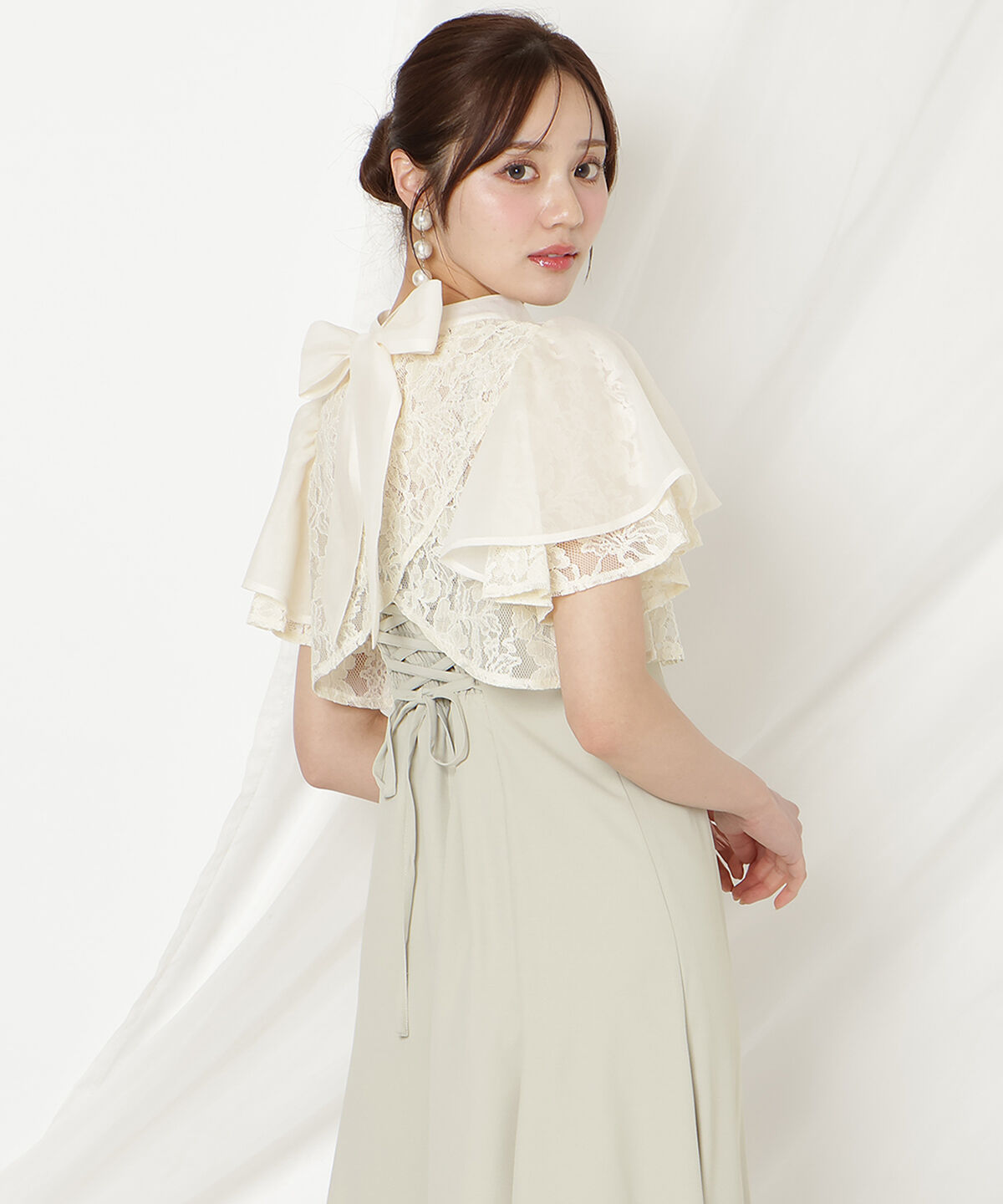 WILLSELECTION「バックリボンシフォンレースブラウス&times;フレアロングキャミワンピース」|ドレス|