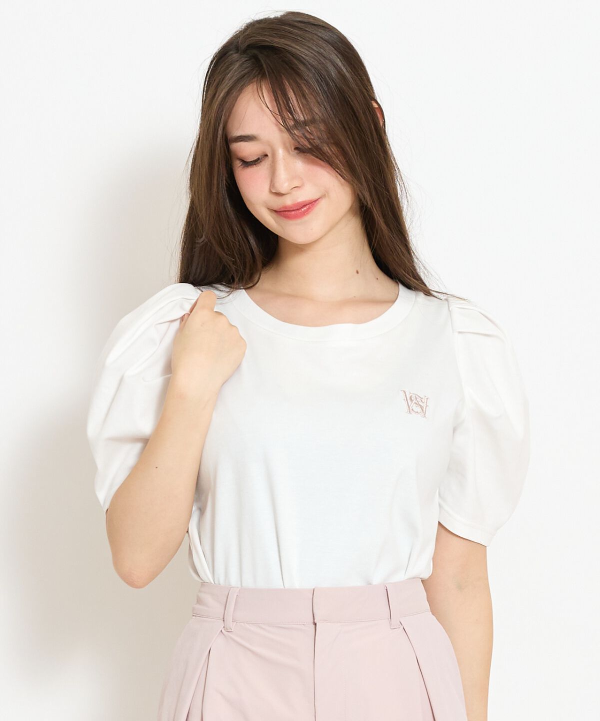 WILLSELECTION「ロゴ刺繍タックスリーブTシャツ」|Tシャツ・カットソー|