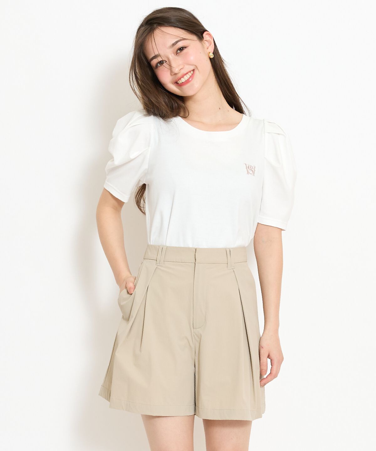 WILLSELECTION「ロゴ刺繍タックスリーブTシャツ」|Tシャツ・カットソー|