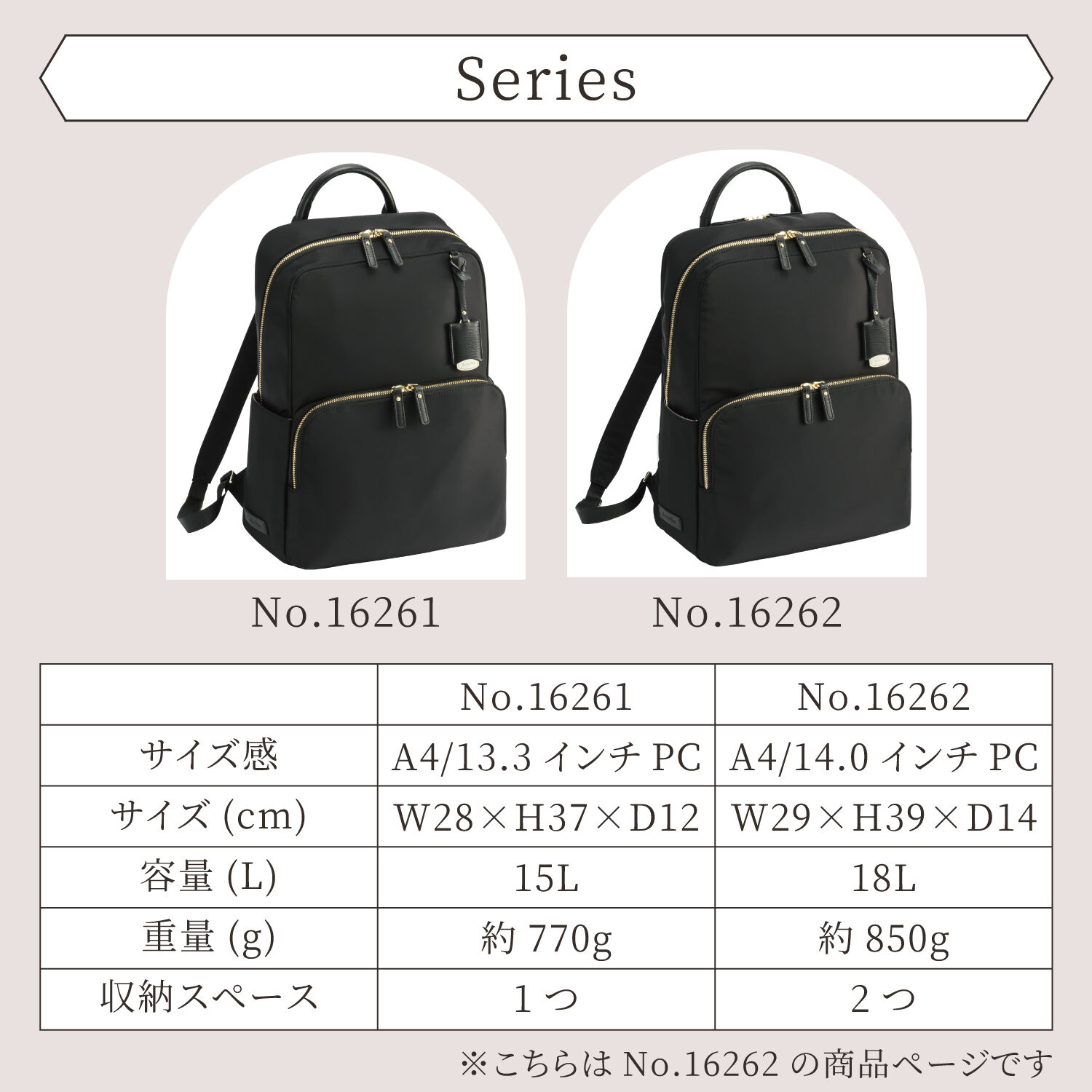 Jewelna Rose「Jewelna Rose フレイヤ・リュック2 エアリィ ゆったり2ルーム 16262」|リュック|