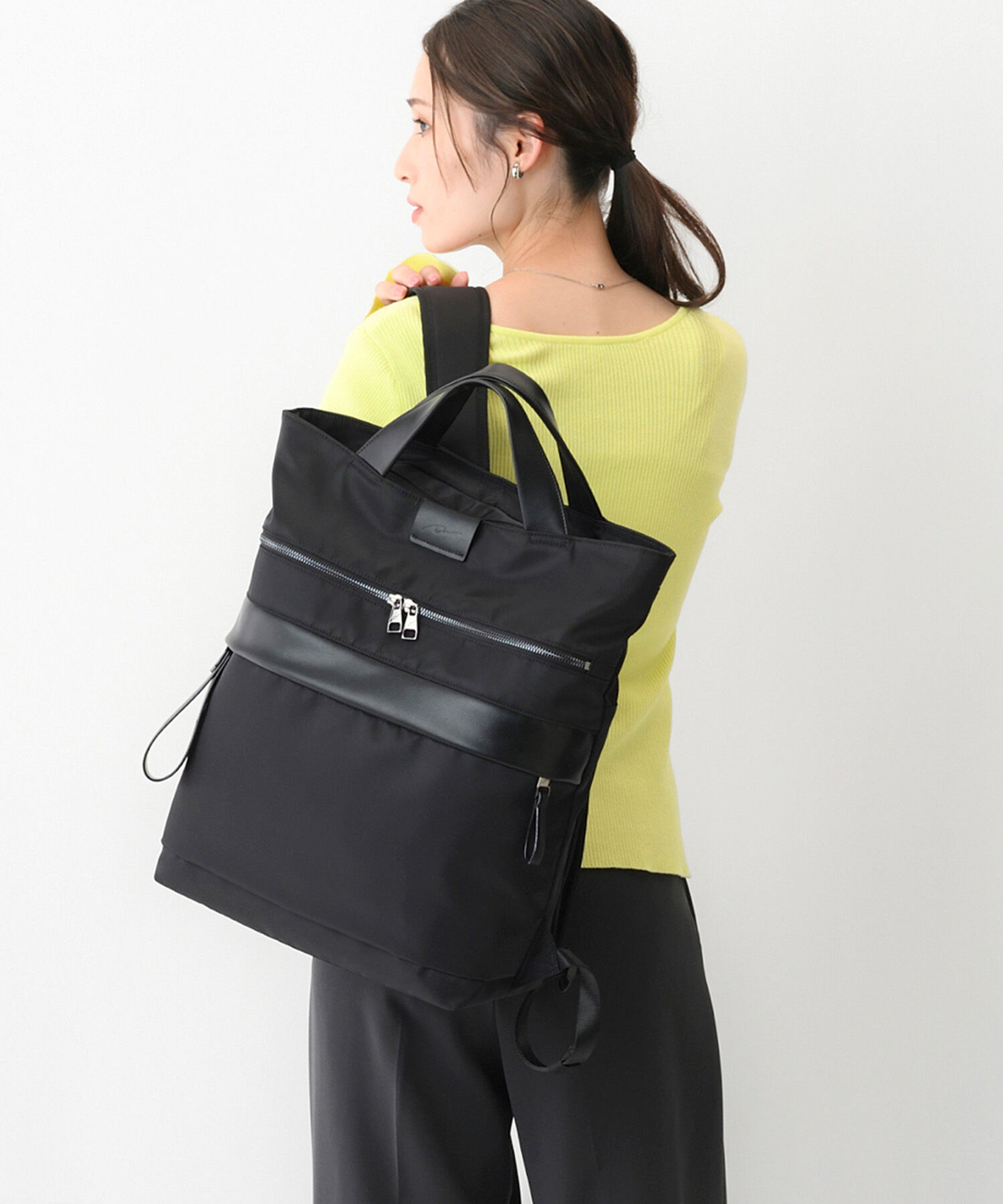 W&.Day/Night「W&.Day/Night サクテ 2WAYリュック A4サイズ 14.0インチPC収納 19022」|トートバッグ|ブラック