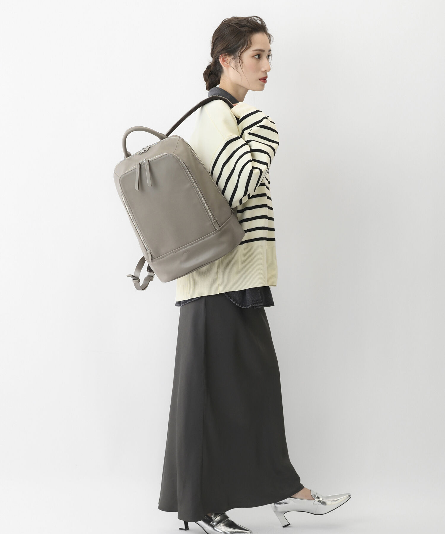 W&.Day/Night「W&.Day/Night ピルクエット レザーリュック A4サイズ 13.3インチPC収納 19011」|リュック|