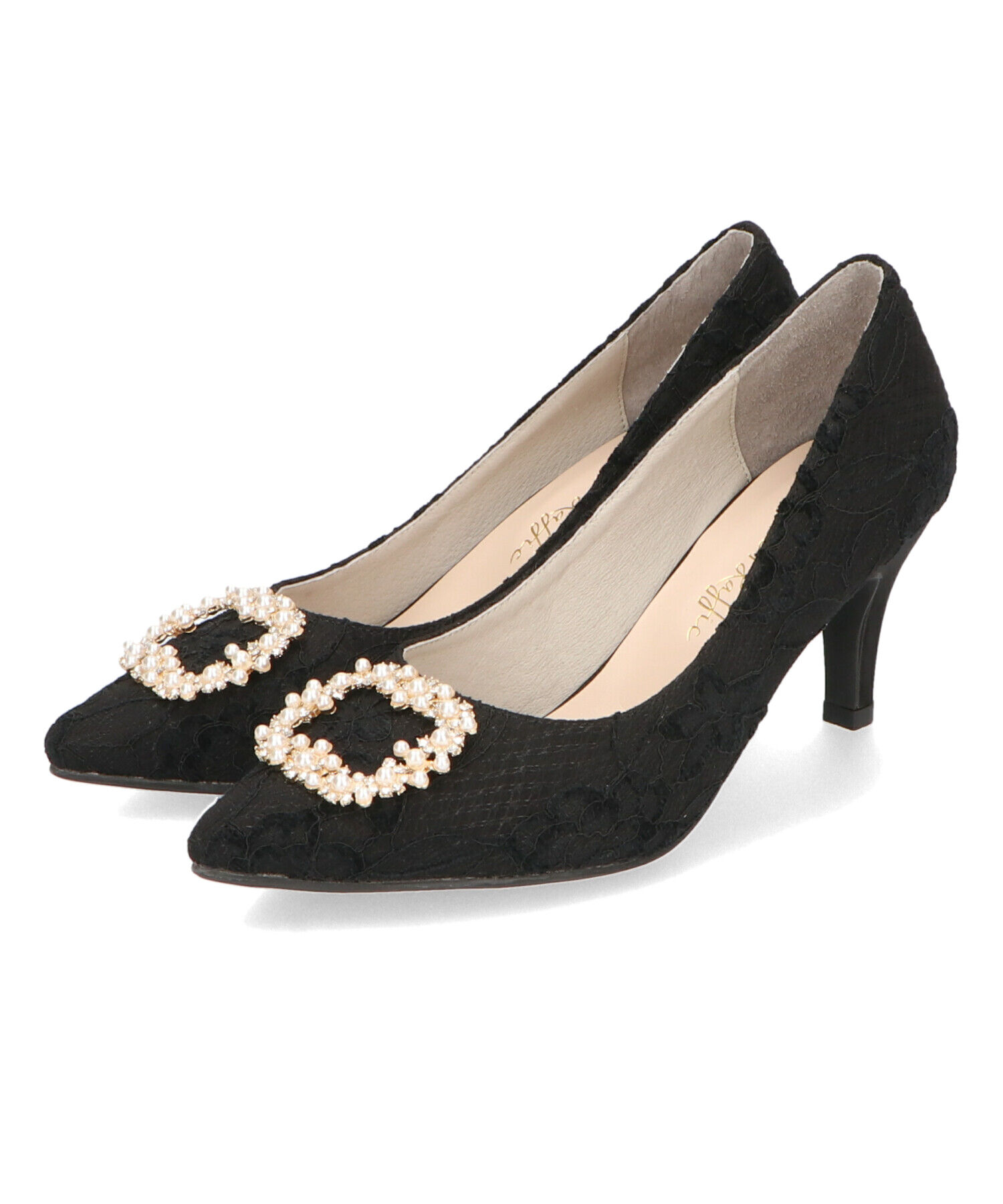 ORiental TRaffic「【オケージョン】パールバックルヒールパンプス/R-2016 パーティー 結婚式 ヒール7cm 人気」|パンプス|