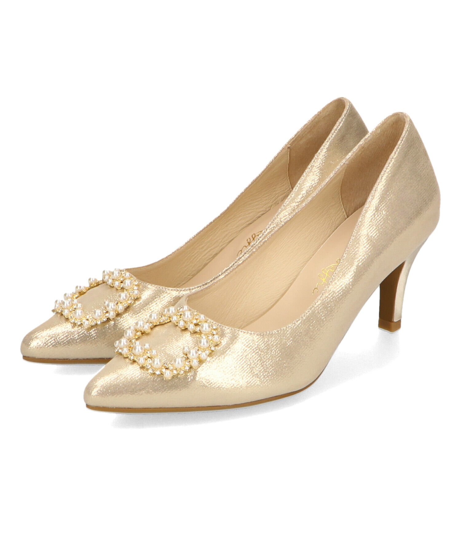 ORiental TRaffic「【オケージョン】パールバックルヒールパンプス/R-2016 パーティー 結婚式 ヒール7cm 人気」|パンプス|