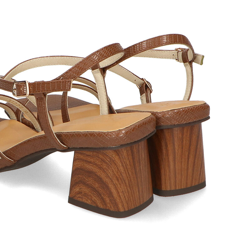 ORiental TRaffic「【アウトレット価格】スクエアトゥ型押しストラップサンダル/31227 サンダル カジュアル 人気 トレンド」|サンダル|