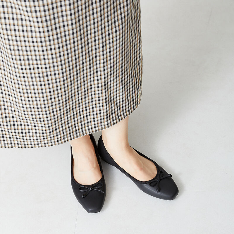 WA Oriental TRaffic「スクエアトゥフラットバレエシューズ/32306」|パンプス|BLACK