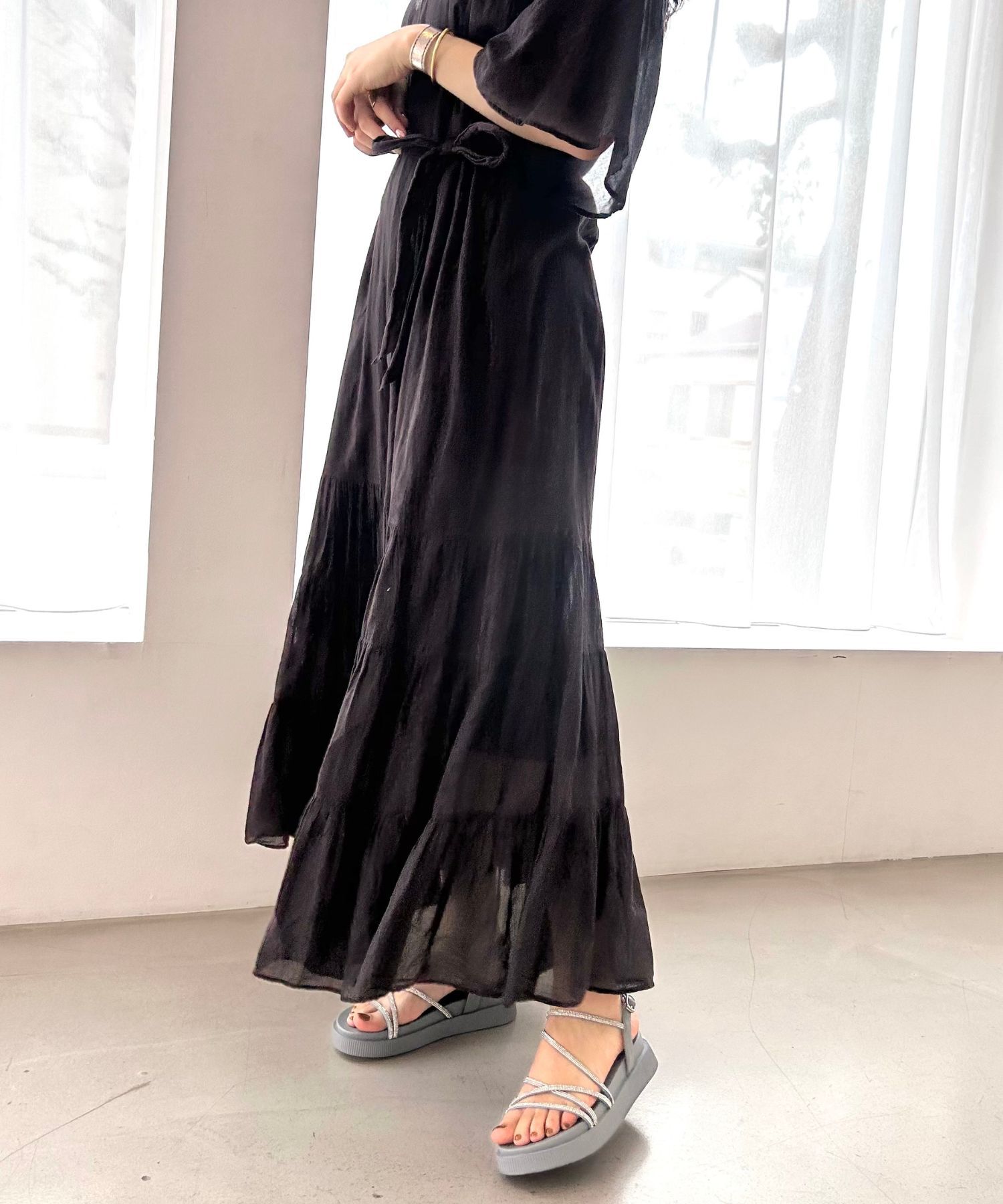 ORiental TRaffic「【追加】ラインストーンストラップサンダル/41217 サンダル 人気 トレンド 売れてる ラインストーン」|サンダル|