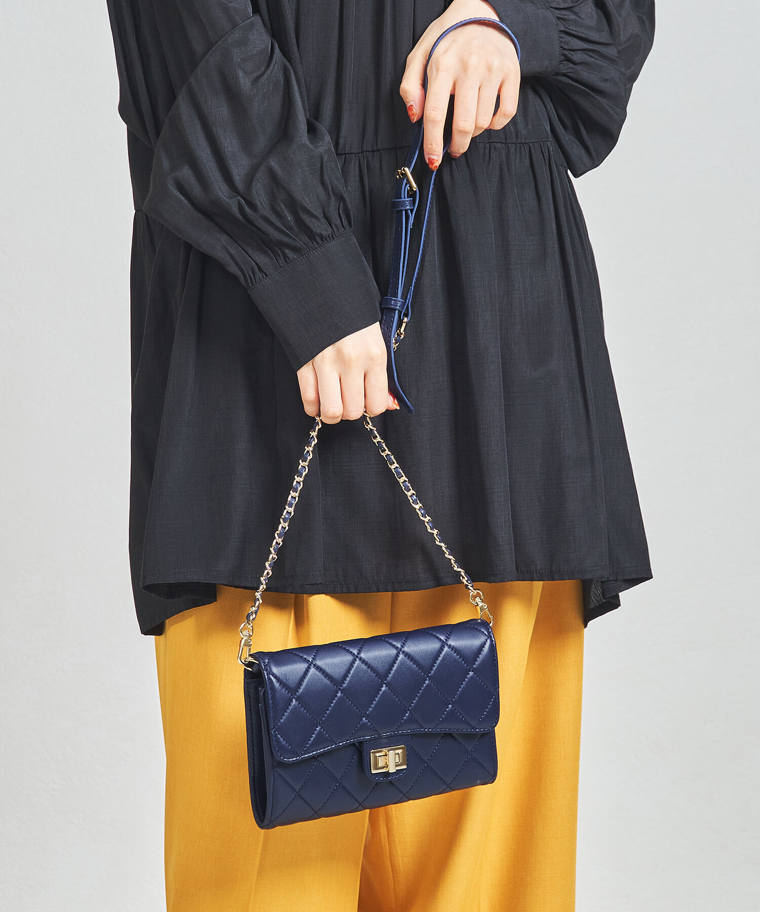 ORiental TRaffic「【BAG】キルティングお財布バッグ/BA-238 トレンド 人気 フェミニン カジュアル」|ショルダー・メッセンジャー|NAVY