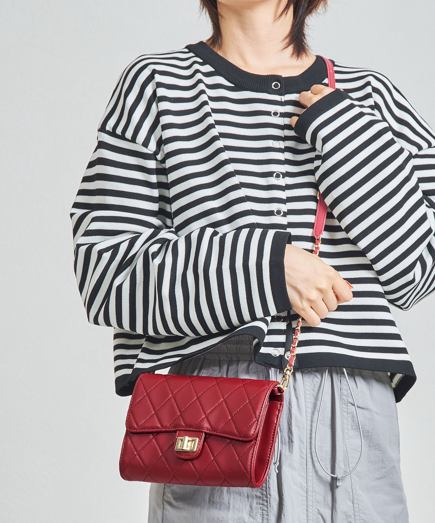 ORiental TRaffic「【BAG】キルティングお財布バッグ/BA-238 トレンド 人気 フェミニン カジュアル」|ショルダー・メッセンジャー|RED