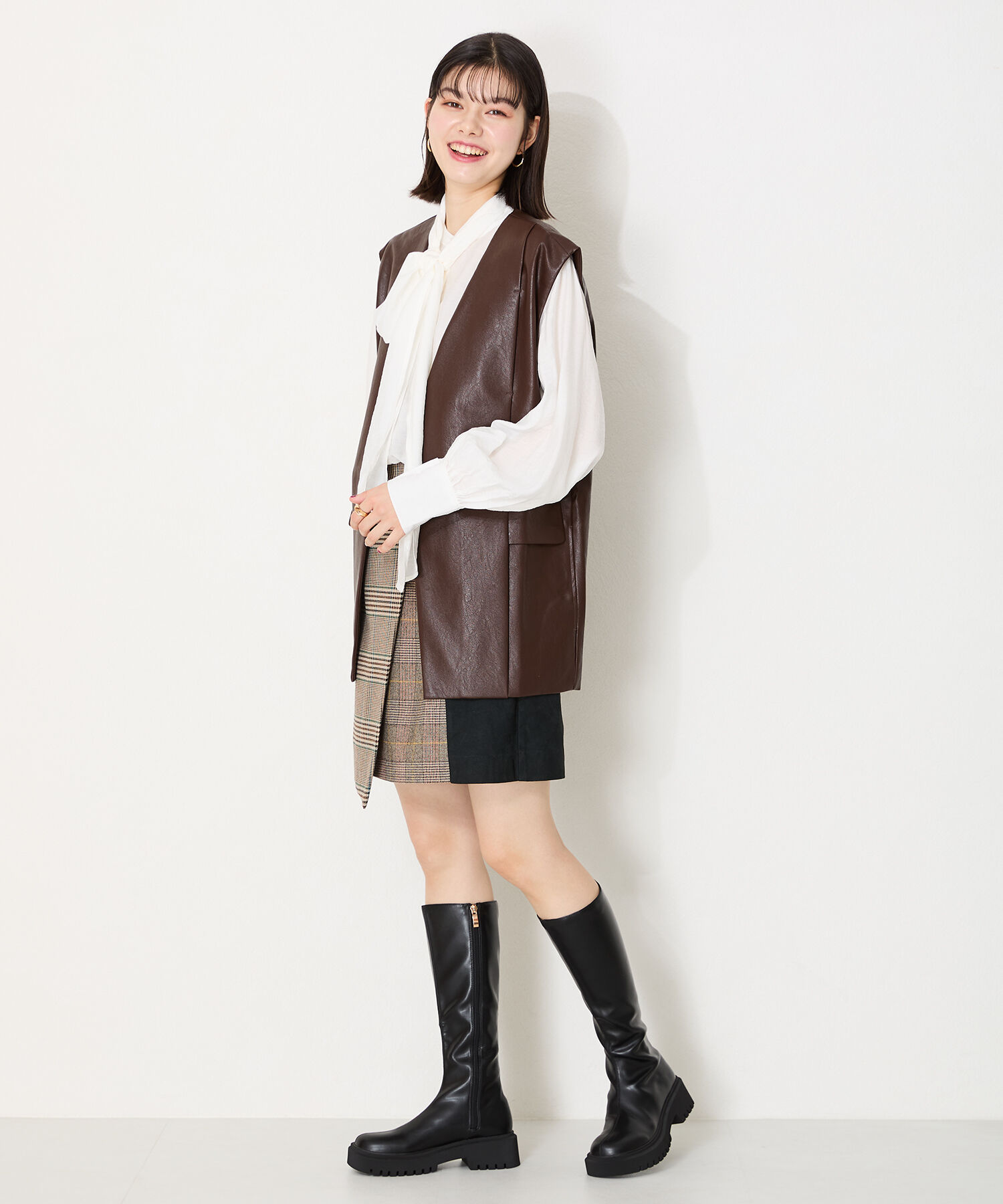 ORiental TRaffic「【 厚底 ・ 軽量 】タンクソールストレッチロングブーツ/41501」|ロングブーツ|